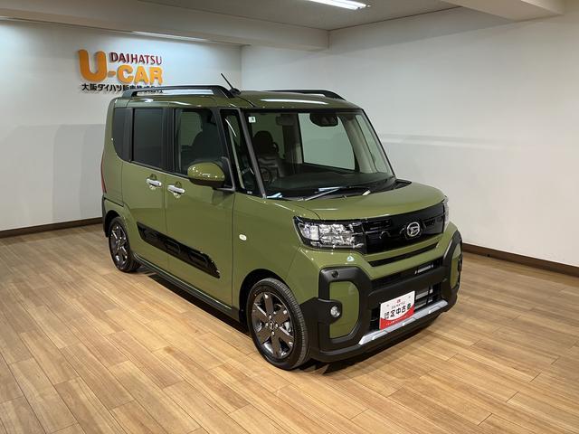 タントファンクロスターボリミテッド　ＡＣＣ／ＥＴＣ／走行８ｋｍターボ　ＡＣＣ　ＥＴＣ　スマートアシスト　バックカメラ　両側リヤパワースライドドア　プッシュボタンエンジンスタート　シートヒーター　ＬＥＤヘッドライト　アルミホイール　オートエアコン　オートライト（大阪府）の中古車