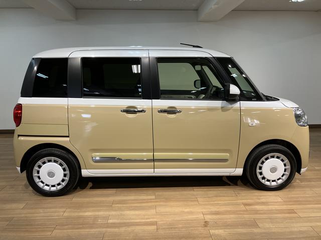 ムーヴキャンバスストライプスＧ　Ｒ７年式／２５年モデルナビ／バックカメラサポカーＳワイド適合　バックカメラ対応　ＵＳＢ接続端子　電動パーキングブレーキ　シートヒーター　両側オートスライドドア　Ｐスタート　ホッとカップホルダー　キーフリー（大阪府）の中古車