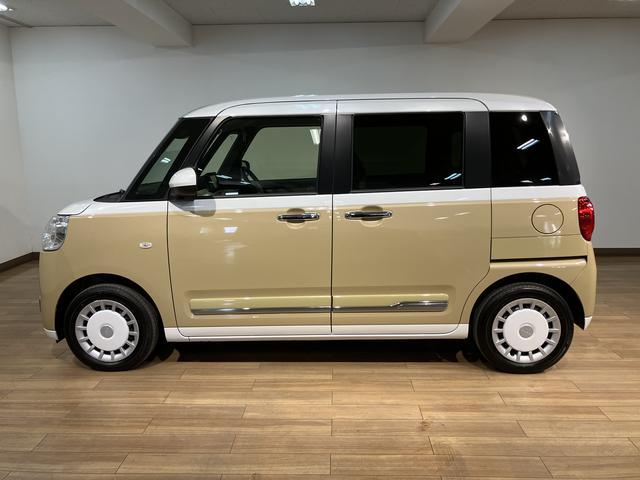 ムーヴキャンバスストライプスＧ　Ｒ７年式／２５年モデルナビ／バックカメラサポカーＳワイド適合　バックカメラ対応　ＵＳＢ接続端子　電動パーキングブレーキ　シートヒーター　両側オートスライドドア　Ｐスタート　ホッとカップホルダー　キーフリー（大阪府）の中古車