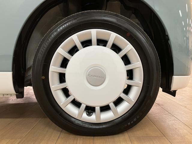 ムーヴキャンバスストライプスＧ　２５年ナビ／バックカメラ／走行４ｋｍサポカーＳワイド適合　バックカメラ対応　ＵＳＢ接続端子　電動パーキングブレーキ　シートヒーター　両側オートスライドドア　Ｐスタート　ホッとカップホルダー　キーフリー（大阪府）の中古車