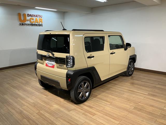 タフトGターボ ダーククロムベンチャー 弊社元試乗車/Dオーディオスカイフィールトップ アダプティブクルーズコントロール LEDヘッド/フォグ パノラマカメラ ETC 運/助シートヒーター キーフリー 電動パーキングブレーキ 15インチアルミホイール(大阪府)の中古車