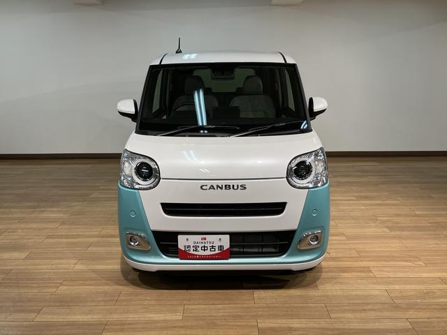 ムーヴキャンバスストライプスＧ　Ｒ７年式／ナビ／バックカメラ／走行１２ｋｍサポカーＳワイド適合　バックカメラ対応　ＵＳＢ接続端子　電動パーキングブレーキ　シートヒーター　両側オートスライドドア　Ｐスタート　ホッとカップホルダー　キーフリー（大阪府）の中古車