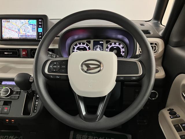 ムーヴキャンバスストライプスＧ　Ｒ７年式／ナビ／バックカメラ／走行１２ｋｍサポカーＳワイド適合　バックカメラ対応　ＵＳＢ接続端子　電動パーキングブレーキ　シートヒーター　両側オートスライドドア　Ｐスタート　ホッとカップホルダー　キーフリー（大阪府）の中古車