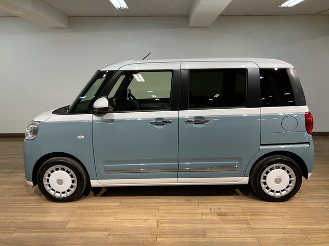 ムーヴキャンバスストライプスＧターボ　Ｒ７年式／２５年モデルナビ／Ｂカメラ走行無制限１年保証　両側電動スライドドア　アダプティブクルーズコントロール　前後コーナーセンサー　前席シートヒーター　ホッとカップホルダー　オートマチックハイビーム　ＬＥＤヘッドライト　スマートキー（大阪府）の中古車