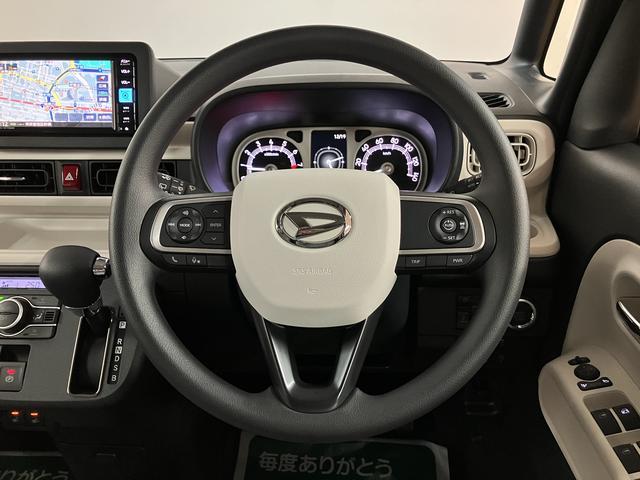 ムーヴキャンバスストライプスＧターボ　Ｒ７年式／２５年モデルナビ／Ｂカメラ走行無制限１年保証　両側電動スライドドア　アダプティブクルーズコントロール　前後コーナーセンサー　前席シートヒーター　ホッとカップホルダー　オートマチックハイビーム　ＬＥＤヘッドライト　スマートキー（大阪府）の中古車