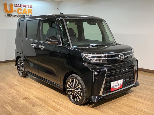 タントカスタムＲＳリミテッド　２５年モデルナビ／ＡＣＣ／ＥＴＣターボ　ＡＣＣ　ＥＴＣ　スマートアシスト　バックカメラ　両側リヤパワースライドドア　プッシュボタンエンジンスタート　シートヒーター　ＬＥＤヘッドライト　アルミホイール　オートエアコン　オートライト（大阪府）の中古車