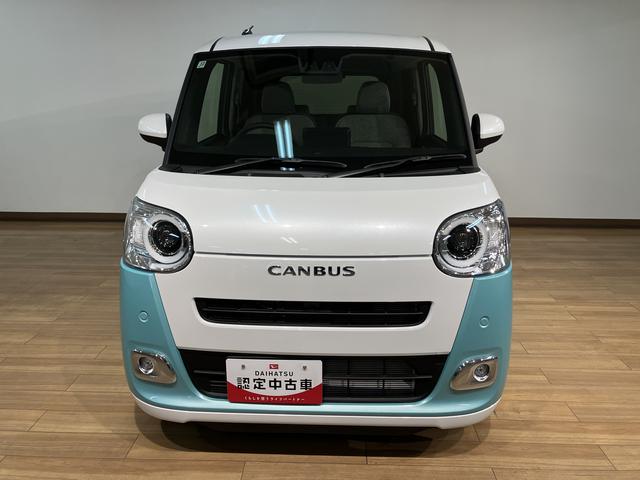 ムーヴキャンバスストライプスＧターボ　Ｒ７年式／ＡＣＣ／バックカメラ対応サポカーＳワイド適合　バックカメラ対応　ＵＳＢ接続端子　電動パーキングブレーキ　シートヒーター　両側オートスライドドア　Ｐスタート　全車速追従機能付ＡＣＣ　ホッとカップホルダー　キーフリー（大阪府）の中古車