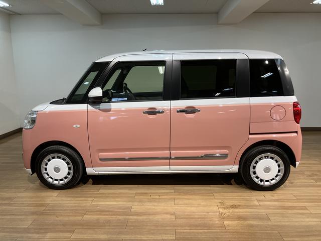 ムーヴキャンバスストライプスＧターボ／Ｒ７年式／１１ｋｍ／２５年モデルナビＲ７年式／走行１１ｋｍ／２５年モデルナビ／バックカメラ／ステアリングスイッチ／クルコン／前席シートヒーター／電動パーキングブレーキ／両側パワースライドドア／ＬＥＤヘッドライト・フォグランプ／キーフリー（大阪府）の中古車