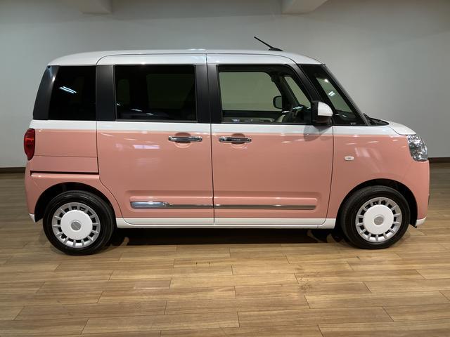 ムーヴキャンバスストライプスＧターボ／Ｒ７年式／１１ｋｍ／２５年モデルナビＲ７年式／走行１１ｋｍ／２５年モデルナビ／バックカメラ／ステアリングスイッチ／クルコン／前席シートヒーター／電動パーキングブレーキ／両側パワースライドドア／ＬＥＤヘッドライト・フォグランプ／キーフリー（大阪府）の中古車