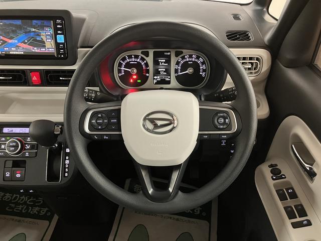 ムーヴキャンバスストライプスＧターボ／Ｒ７年式／１１ｋｍ／２５年モデルナビＲ７年式／走行１１ｋｍ／２５年モデルナビ／バックカメラ／ステアリングスイッチ／クルコン／前席シートヒーター／電動パーキングブレーキ／両側パワースライドドア／ＬＥＤヘッドライト・フォグランプ／キーフリー（大阪府）の中古車