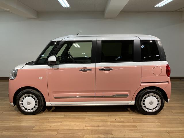 ムーヴキャンバスストライプスＧ／純正ナビ／バックカメラ／電動スライドドア／新車保証継承／衝突軽減ブレーキ／純正ナビ付／バックカメラ／両側電動スライドドア／電動Ｐブレーキ／シートヒーター／ＬＥＤヘッドライト・フォグ／保温機能付カップホルダー／Ｂｌｕｅｔｏｏｔｈ／フルセグＴＶ／（大阪府）の中古車