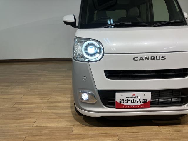 ムーヴキャンバスストライプスＧターボ　Ｒ７年式／バックカメラ対応／両側ＰＳＤ走行無制限１年保証　両側電動スライドドア　アダプティブクルーズコントロール　前後コーナーセンサー　前席シートヒーター　ホッとカップホルダー　オートマチックハイビーム　ＬＥＤヘッドライト　スマートキー（大阪府）の中古車