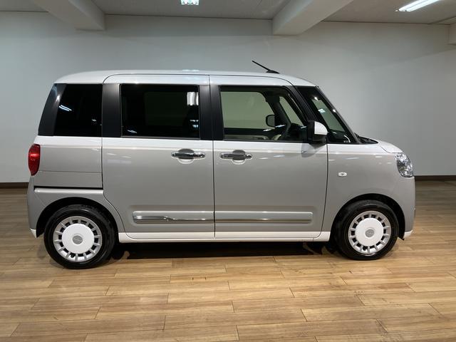 ムーヴキャンバスストライプスＧターボ　Ｒ７年式／バックカメラ対応／両側ＰＳＤ走行無制限１年保証　両側電動スライドドア　アダプティブクルーズコントロール　前後コーナーセンサー　前席シートヒーター　ホッとカップホルダー　オートマチックハイビーム　ＬＥＤヘッドライト　スマートキー（大阪府）の中古車