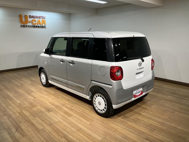 ムーヴキャンバスストライプスＧ　Ｒ７年式／バックカメラ対応／両側ＰＳＤ走行無制限１年保証　両側電動スライドドア　バックカメラ対応　前後コーナーセンサー　前席シートヒーター　ホッとカップホルダー　オートマチックハイビーム　ＬＥＤヘッドライト　スマートキー（大阪府）の中古車