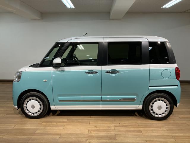 ムーヴキャンバスストライプスＧ　Ｒ７年式／バックカメラ対応／両側ＰＳＤ走行無制限１年保証　両側電動スライドドア　バックカメラ対応　前後コーナーセンサー　前席シートヒーター　ホッとカップホルダー　オートマチックハイビーム　ＬＥＤヘッドライト　スマートキー（大阪府）の中古車