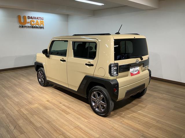 タフトＧターボ　ダーククロムベンチャー／２５年モデルナビ／クルコンＲ７年式／走行１９ｋｍ／２５年モデルナビ／バックカメラ／ステアリングスイッチ／クルーズコントロール／前席シートヒーター／電動パーキングブレーキ／ＬＥＤヘッドライト・フォグ／オートエアコン／キーフリー（大阪府）の中古車