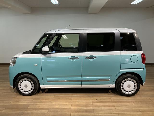 ムーヴキャンバスストライプスＧ　Ｒ７年式／バックカメラ対応走行無制限１年保証　両側電動スライドドア　前後コーナーセンサー　前席シートヒーター　ホッとカップホルダー　オートマチックハイビーム　ＬＥＤヘッドライト　スマートキー（大阪府）の中古車