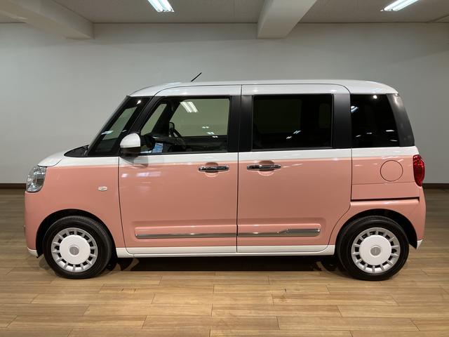 ムーヴキャンバスストライプスGターボ R7年式/ACC/Bカメラ対応R7年式・走行距離7キロ サポカーSワイド適合 バックカメラ対応 USB接続端子 電動パーキングブレーキ シートヒーター 両側オートスライドドア Pスタート ホッとカップホルダー キーフリー(大阪府)の中古車