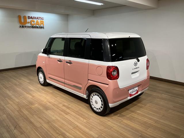 ムーヴキャンバスストライプスGターボ R7年式/ACC/Bカメラ対応R7年式・走行距離7キロ サポカーSワイド適合 バックカメラ対応 USB接続端子 電動パーキングブレーキ シートヒーター 両側オートスライドドア Pスタート ホッとカップホルダー キーフリー(大阪府)の中古車