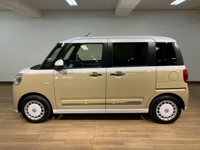ムーヴキャンバスストライプスＧ　Ｒ７年式／バックカメラ対応／両側ＰＳＤサポカーＳワイド適合　バックカメラ対応　ＵＳＢ接続端子　電動パーキングブレーキ　シートヒーター　両側オートスライドドア　Ｐスタート　ホッとカップホルダー　キーフリー（大阪府）の中古車