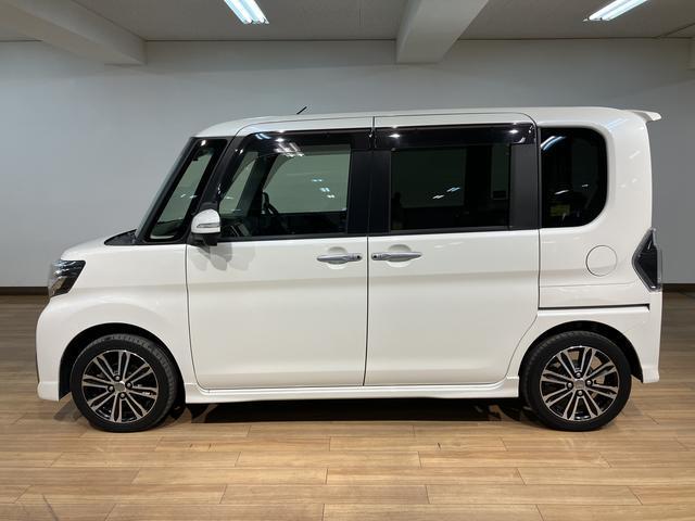 タントカスタムRS トップエディションSAII タイヤ4本交換ナビ/バックカメラ/ドラレコ/ETC/キーフリー/オートエアコン/LEDヘッドライト/衝突軽減ブレーキ/フォグランプ/15インチアルミホイール/両側パワースライドドア/革巻きステアリング(大阪府)の中古車