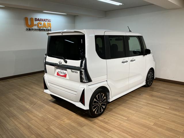 タントカスタムRSリミテッド アダプティブクルーズコントロールメッキグリル メッキバックドアガーニッシュ バックカメラ 両側リヤパワースライドドア プッシュボタンエンジンスタート シートヒーター LEDヘッドライト アルミホイール オートエアコン オートライト(大阪府)の中古車