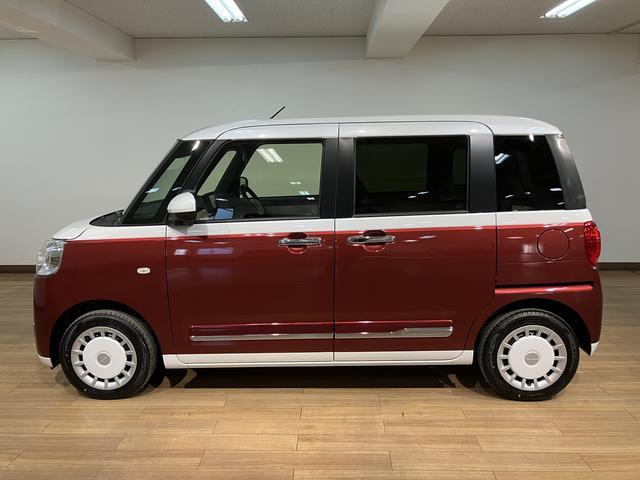 ムーヴキャンバスストライプスＧ　令和７年式届出済未使用車／ナビ／バックカメラ令和７年式届出済未使用車　ナビゲーション　バックカメラ　ＬＥＤヘッドライト　両側電動スライドドア　スマートアシスト　シートヒーター　ほっとカップホルダー　ダイハツ認定中古車（大阪府）の中古車