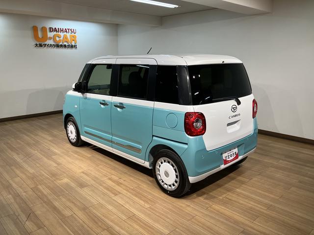 ムーヴキャンバスストライプスＧターボ　Ｒ７年式／ＡＣＣ／バックカメラ対応走行無制限１年保証　両側電動スライドドア　アダプティブクルーズコントロール　前後コーナーセンサー　前席シートヒーター　ホッとカップホルダー　オートマチックハイビーム　ＬＥＤヘッドライト　スマートキー（大阪府）の中古車