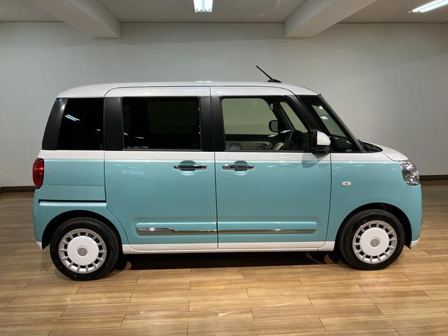 ムーヴキャンバスストライプスＧターボ　Ｒ７年式／ＡＣＣ／バックカメラ対応走行無制限１年保証　両側電動スライドドア　アダプティブクルーズコントロール　前後コーナーセンサー　前席シートヒーター　ホッとカップホルダー　オートマチックハイビーム　ＬＥＤヘッドライト　スマートキー（大阪府）の中古車