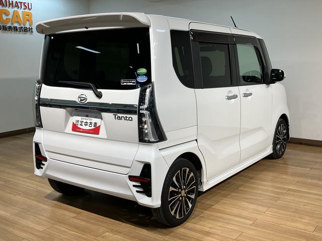 タントカスタムＲＳ／認定中古車／１年保証／車検整備付／ナビ／ＥＴＣサポカーＳワイド適合　１年間走行距離無制限保証　車検整備付　フルセグナビ　パノラマカメラ　ナビ連動ドラレコ　ＥＴＣ　Ｆシートヒーター　ＡＣＣ　ＬＫＣ　キーフリー　両側パワースライドドア　ＬＥＤヘッド（大阪府）の中古車