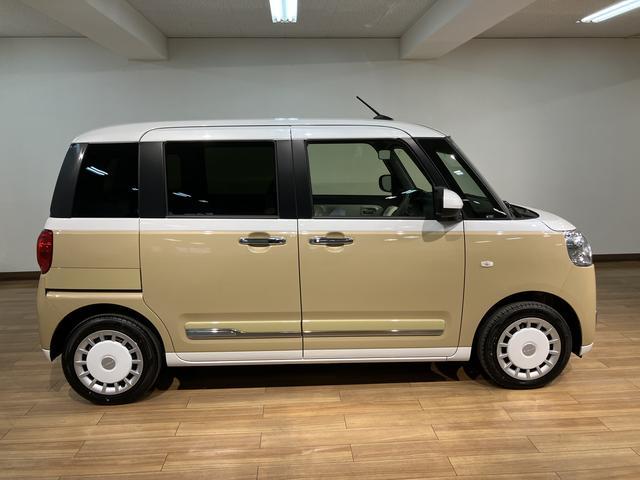 ムーヴキャンバスストライプスＧ／バックカメラ対応車／両側パワースライドドアＲ７年式／走行２１ｋｍ／バックカメラ対応車／ステアリングスイッチ／電動パーキングブレーキ／前席シートヒーター／両側パワースライドドア／ＬＥＤヘッドライト・フォグランプ／オートエアコン／キーフリー（大阪府）の中古車