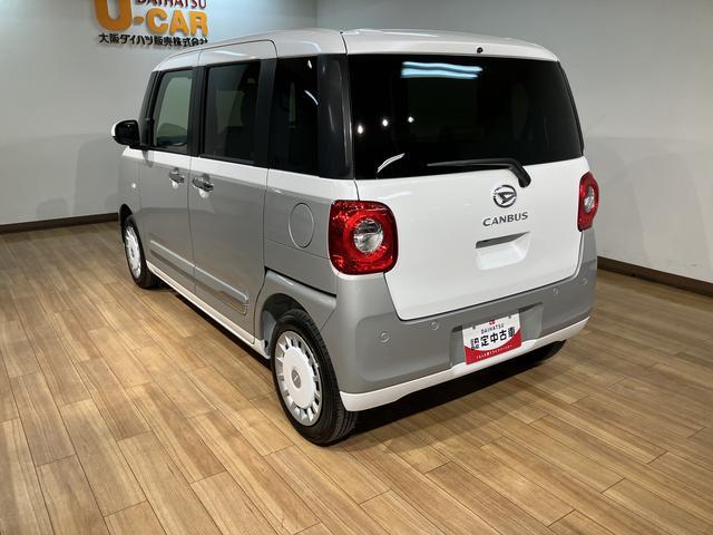 ムーヴキャンバスストライプスＧ／Ｂカメラ／電動Ｐ／両側電スラ／シートヒーター新車保証継承／電動パーキングブレーキ／バックカメラ／両側電動スライドドア／前席シートヒーター／スマートキー／ホットカップホルダー／オートライト／サイドエアバッグ／コーナーセンサー／ＬＥＤヘッドライト／（大阪府）の中古車