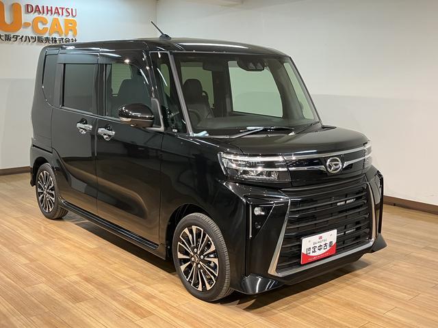 タントカスタムＲＳ　走行０．６万キロ／新車保証／点検整備渡し／ナビ／ＴＶ／ＵＳＢ／ＨＤＭＩ／Ｂｌｕｅｔｏｏｔｈ／パノラマカメラ／前後ドラレコ／ＥＴＣ／衝突軽減ブレーキ／コーナーセンサー／両側電動スライドドア／電動パーキングブレーキ／ブレーキホールド／ＬＥＤライト（大阪府）の中古車