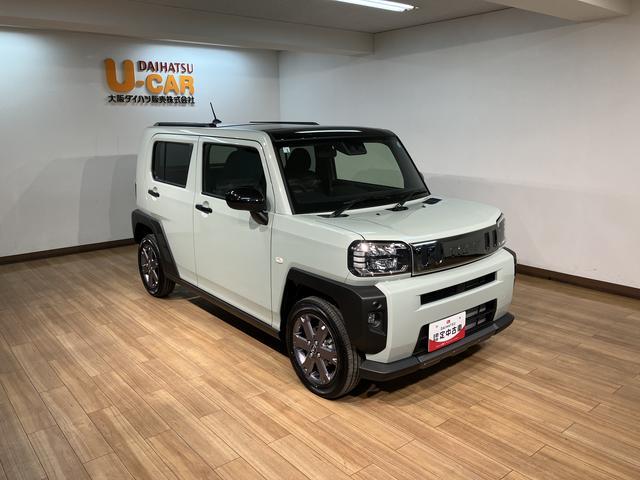 タフトGターボ ダーククロムベンチャー/R8年式/届出済未使用車R8年式/届出済未使用車/走行18Km/バックカメラ対応車/ステアリングスイッチ/クルーズコントロール/前席シートヒーター/電動パーキングブレーキ/LEDヘッドライト・フォグランプ/キーフリー(大阪府)の中古車