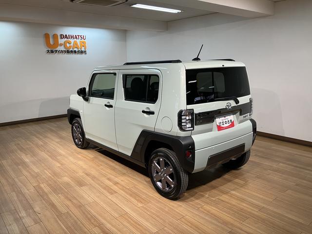 タフトGターボ ダーククロムベンチャー/R8年式/届出済未使用車R8年式/届出済未使用車/走行18Km/バックカメラ対応車/ステアリングスイッチ/クルーズコントロール/前席シートヒーター/電動パーキングブレーキ/LEDヘッドライト・フォグランプ/キーフリー(大阪府)の中古車