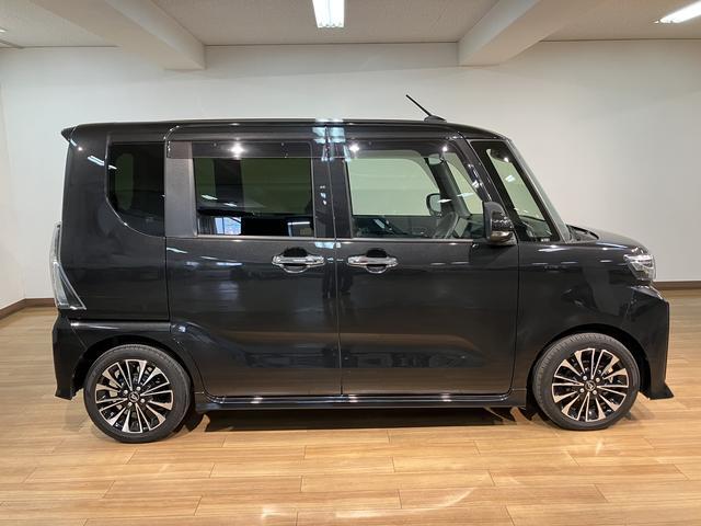 タントカスタムRS 鑑定書/R5/点検整備渡し/1.8万キロナビ/パノラマカメラ/TV/Bluetooth/USB/HDMI/前後ドラレコ/ETC/クルーズコントロール/両側電動スライドドア/衝突軽減ブレーキ/LEDライト/コーナーセンサー/革巻きハンドル(大阪府)の中古車
