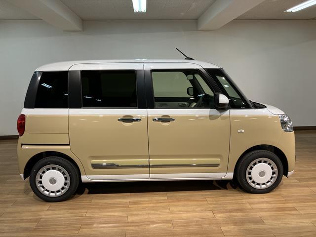 ムーヴキャンバスストライプスG バックカメラ シートヒーター 届出済未使用車届出済未使用車・オーディオレス・シートヒーター・電動パーキング・両側電動スライドドア・LEDヘッドライト・LEDフォグ・ホットカップホルダー・コーナーセンサー・衝突回避支援ブレーキ・誤発進抑制機能(大阪府)の中古車