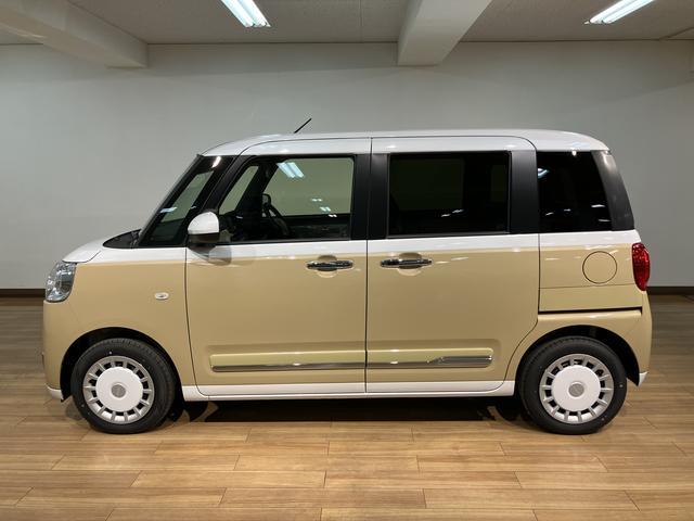ムーヴキャンバスストライプスG バックカメラ シートヒーター 届出済未使用車届出済未使用車・オーディオレス・シートヒーター・電動パーキング・両側電動スライドドア・LEDヘッドライト・LEDフォグ・ホットカップホルダー・コーナーセンサー・衝突回避支援ブレーキ・誤発進抑制機能(大阪府)の中古車