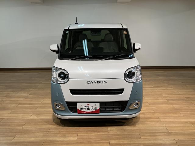 ムーヴキャンバスストライプスGターボ令和7年式届出済未使用車 ターボ 両側電動スライドドア LEDヘッドライト バックカメラ クルーズコントロール シートヒーター キーフリーシステム プッシュスタート スマートアシスト(大阪府)の中古車