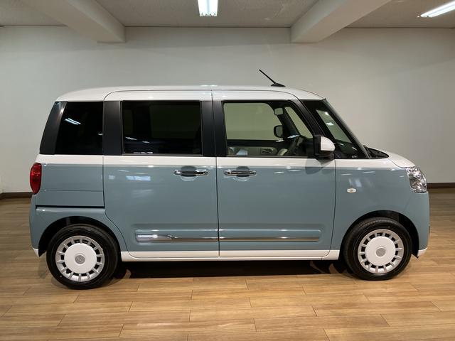ムーヴキャンバスストライプスＧターボ　純正ナビ　バックカメラ　届出済未使用車届出済未使用車・ターボエンジン・純正メモリーナビ・バックカメラ・クルーズコントロール・シートヒーター・電動パーキング・両側電動スライドドア・ＬＥＤヘッドライト・衝突回避支援ブレーキ・誤発進抑制機能（大阪府）の中古車