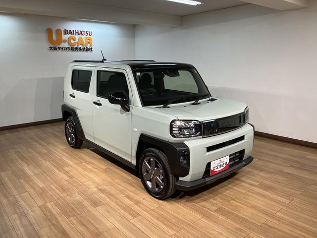 タフトGターボ ダーククロムベンチャー/純正ナビ/衝突軽減ブレーキ届出済み未使用車/ダイハツ認定中古車/衝突軽減ブレーキ/純正ナビ/バックカメラ/クルーズコントロール/シートヒーター/スマートキー/オートエアコン/ガラスルーフ/15インチアルミ/Bluetooth/(大阪府)の中古車