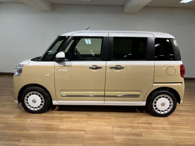 ムーヴキャンバスストライプスG 鑑定書/R8年式/点検整備渡し/新車保証走行9キロ/R8年登録済み未使用車/衝突軽減ブレーキ/コーナーセンサー/バックカメラ/両側電動スライドドア/LEDヘッドライト/フォグランプ/シートヒーター電動パーキング/ブレーキホールド/キーフリー(大阪府)の中古車