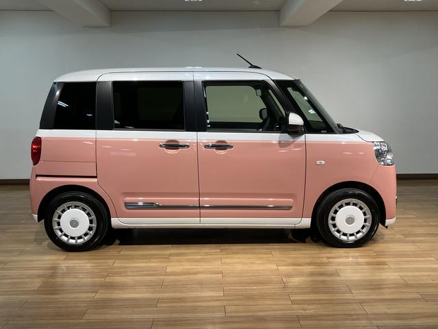 ムーヴキャンバスストライプスG 届出済未使用車 両側電動スライドドア届出済未使用車・両側電動スライドドア・シートヒーター・電動パーキングブレーキ・LEDヘッドライト・LEDフォグランプ・エンジンプッシュスタート・コーナーセンサー・衝突回避支援ブレーキ・誤発進抑制機能(大阪府)の中古車