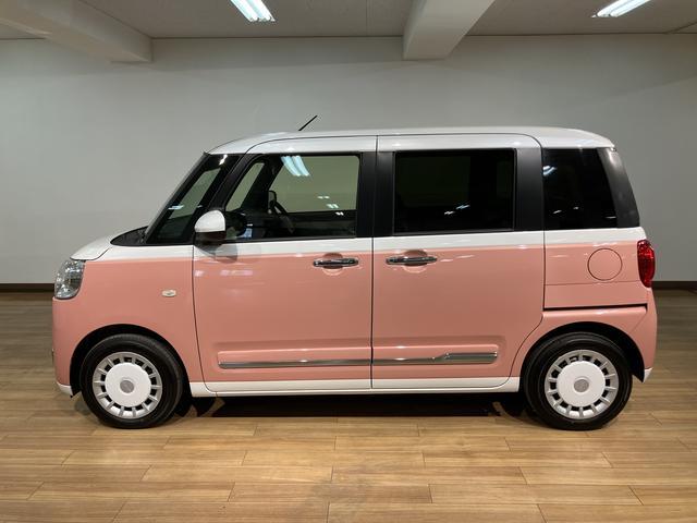 ムーヴキャンバスストライプスＧターボ／Ｒ８年式／届出済未使用車／クルコンＲ８年式／届出済未使用車／バックカメラ対応車／クルーズコントロール／前席シートヒーター／電動パーキングブレーキ／両側パワースライドドア／ＬＥＤヘッドライト・フォグランプ／オートエアコン／キーフリー（大阪府）の中古車