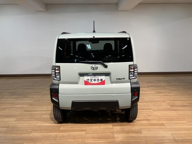 タフトGターボ 弊社元試乗車/走行295kmスカイフィールトップ アダプティブクルーズコントロール LEDヘッド/フォグ 運/助シートヒーター プッシュボタンスタート キーフリー 電動パーキングブレーキ バックカメラ 15インチアルミホイール(大阪府)の中古車