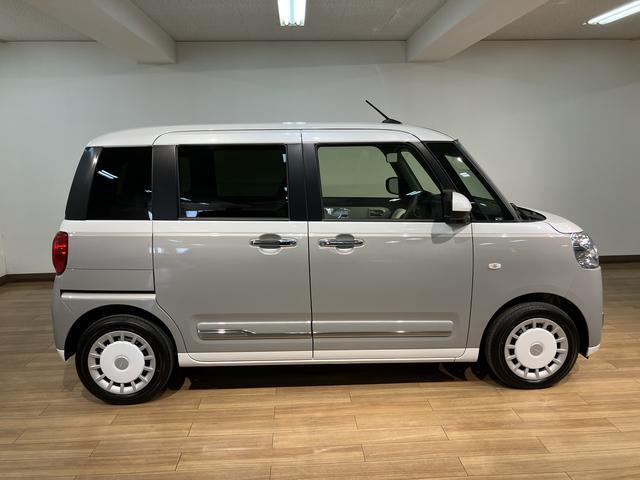 ムーヴキャンバスストライプスＧターボ／届出済未使用車／新車保証継承／クルコン令和８年式／走行２４キロ／ターボ車／オーディオレス／両側パワースライドドア／キーフリー／ＬＥＤヘッドライト／衝突軽減ブレーキ／新車保証継承／アダプティブクルーズコントロール／（大阪府）の中古車