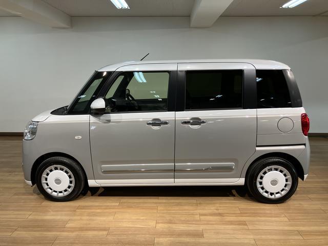 ムーヴキャンバスストライプスＧターボ／届出済未使用車／新車保証継承／クルコン令和８年式／走行２４キロ／ターボ車／オーディオレス／両側パワースライドドア／キーフリー／ＬＥＤヘッドライト／衝突軽減ブレーキ／新車保証継承／アダプティブクルーズコントロール／（大阪府）の中古車