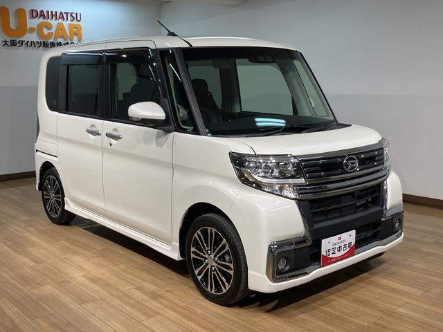 タントカスタムＲＳ　トップエディションリミテッドＳＡIII１年間走行距離無制限保証／８インチカーナビ／全周囲モニター／フルセグＴＶ／ＣＤ録音／ＤＶＤ／Ｂｌｕｅｔｏｏｔｈ／ＵＳＢ／ドラレコ／ＥＴＣ／シートヒーター／スマートアシストＩＩＩ／両側電動スライドドア／（大阪府）の中古車