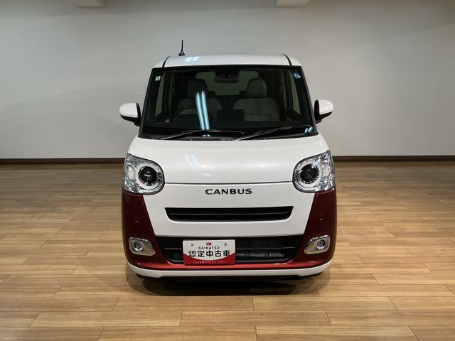 ムーヴキャンバスストライプスＧ／届出済未使用車／２５年ナビ／バックカメラ届出済未使用車／Ｒ８年式／走行５ｋｍ／２５年モデルナビ／バックカメラ／ステアリングスイッチ／ＵＳＢアダプター／前席シートヒーター／両側パワースライドドア／ＬＥＤヘッドライト・フォグランプ／キーフリー（大阪府）の中古車