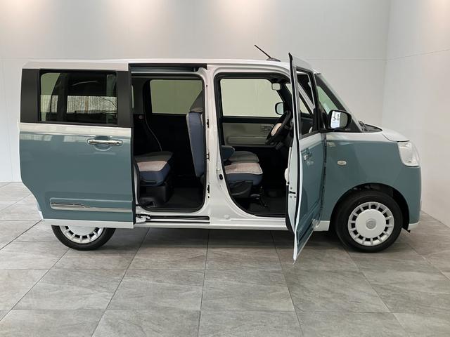 ムーヴキャンバスストライプスＧ　９型ディスプレイオーディオ　届出済未使用車衝突被害軽減ブレーキ　コーナーセンサー　９型ディスプレイオーディオ　フルセグ　Ｂｌｕｅｔｏｏｔｈ　ＵＳＢ　バックカメラ　両側電動スライドドア　前席シートヒーター　ＬＥＤ　ワイヤレス充電器　エコアイドル（滋賀県）の中古車